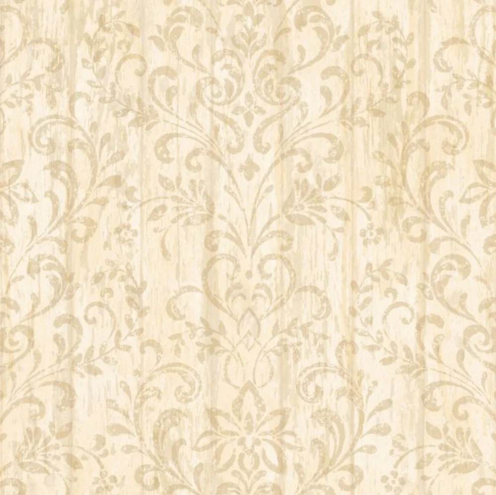 Wallpaper Reba Peach Country Faux Wood Damask